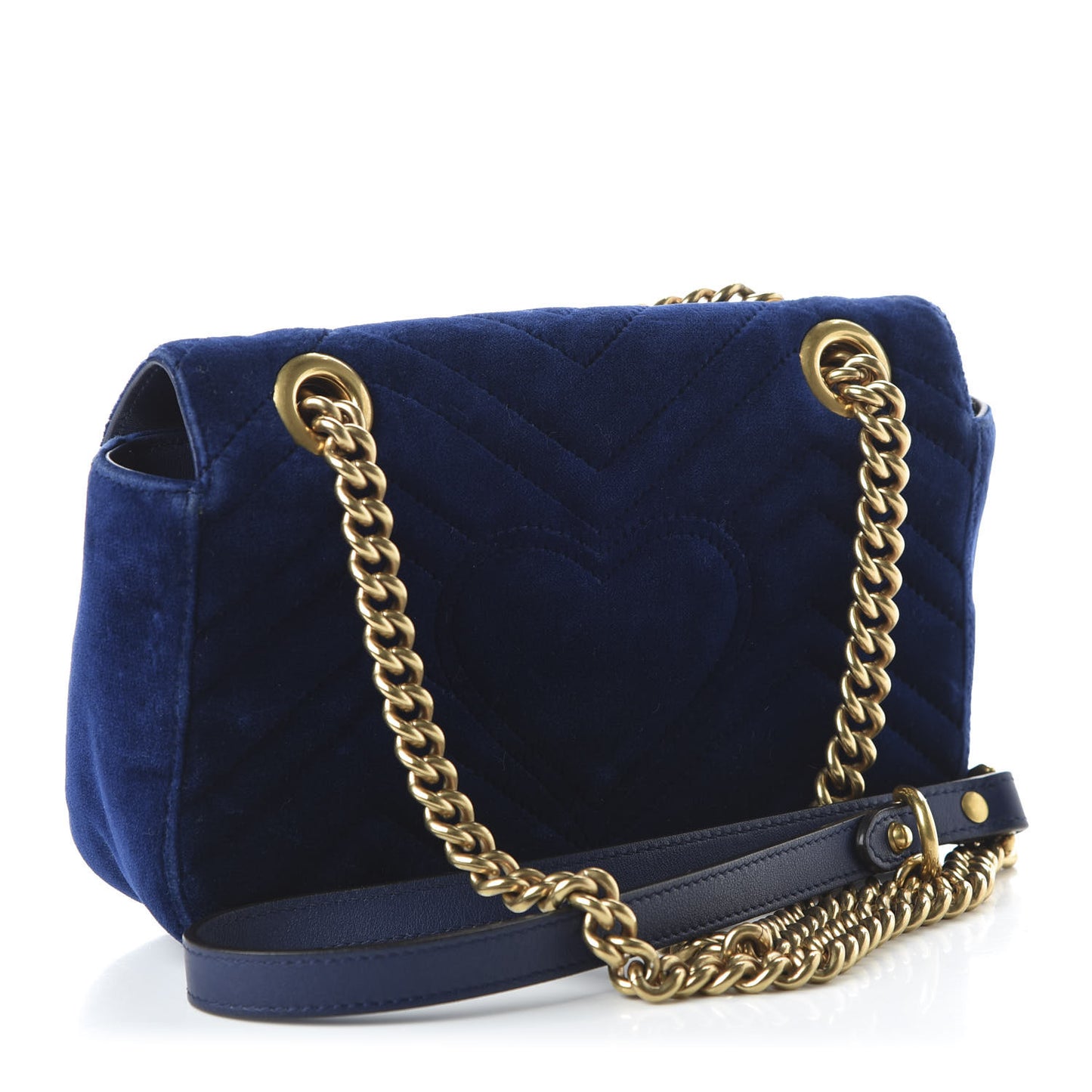 Velvet Matelasse Mini GG Marmont Shoulder Bag Cobalt Blue