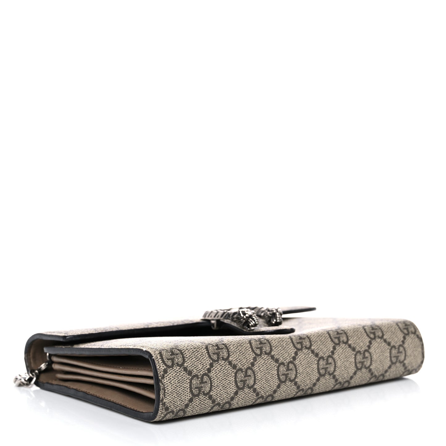 GG Supreme Monogram Mini Dionysus Chain Wallet Beige Taupe