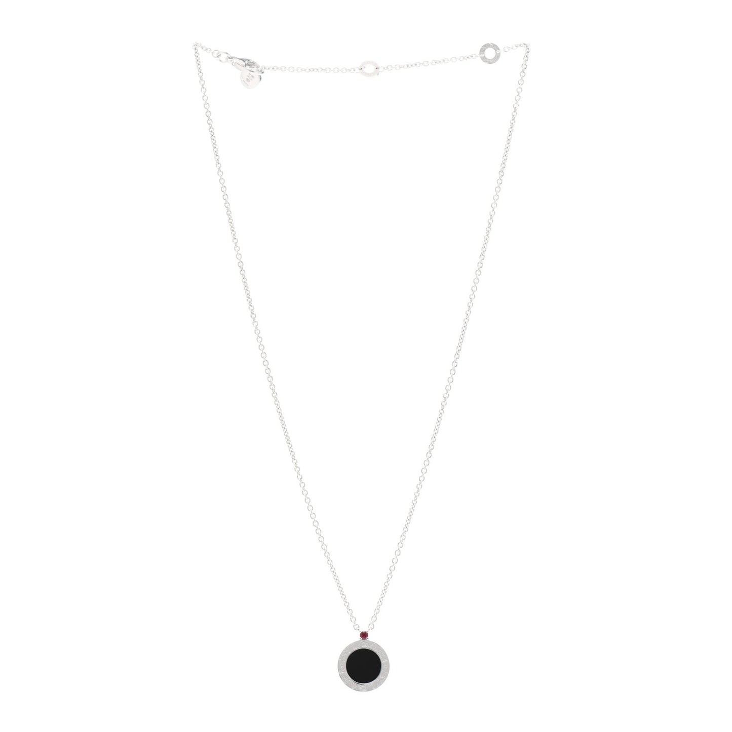 Sterling Silver Black Onyx Ruby Save The Children Anniversary Pendant Necklace