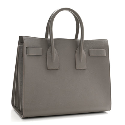 Saint Laurent Grained Calfskin Small Sac De Jour Fog 3 of 13