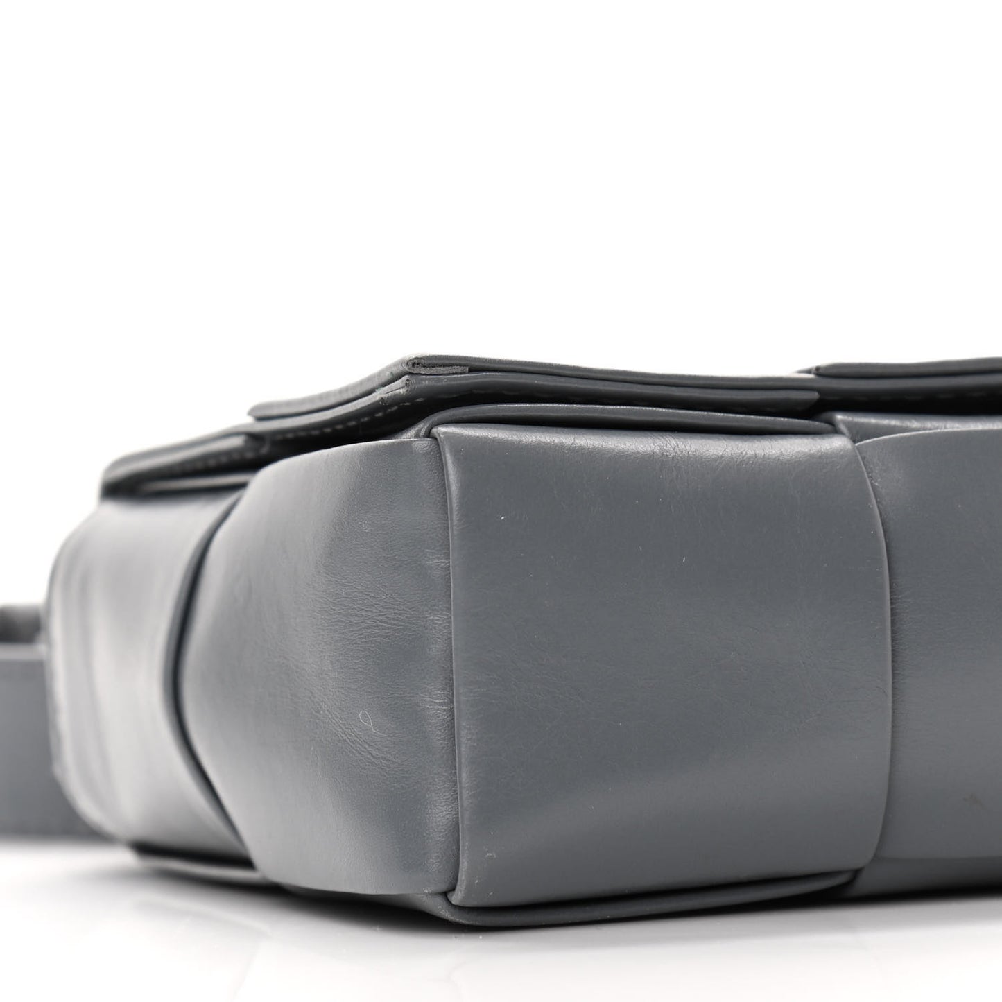 Paper Calfskin Maxi Intreccio Extra Mini Cassette Crossbody Bag Grey
