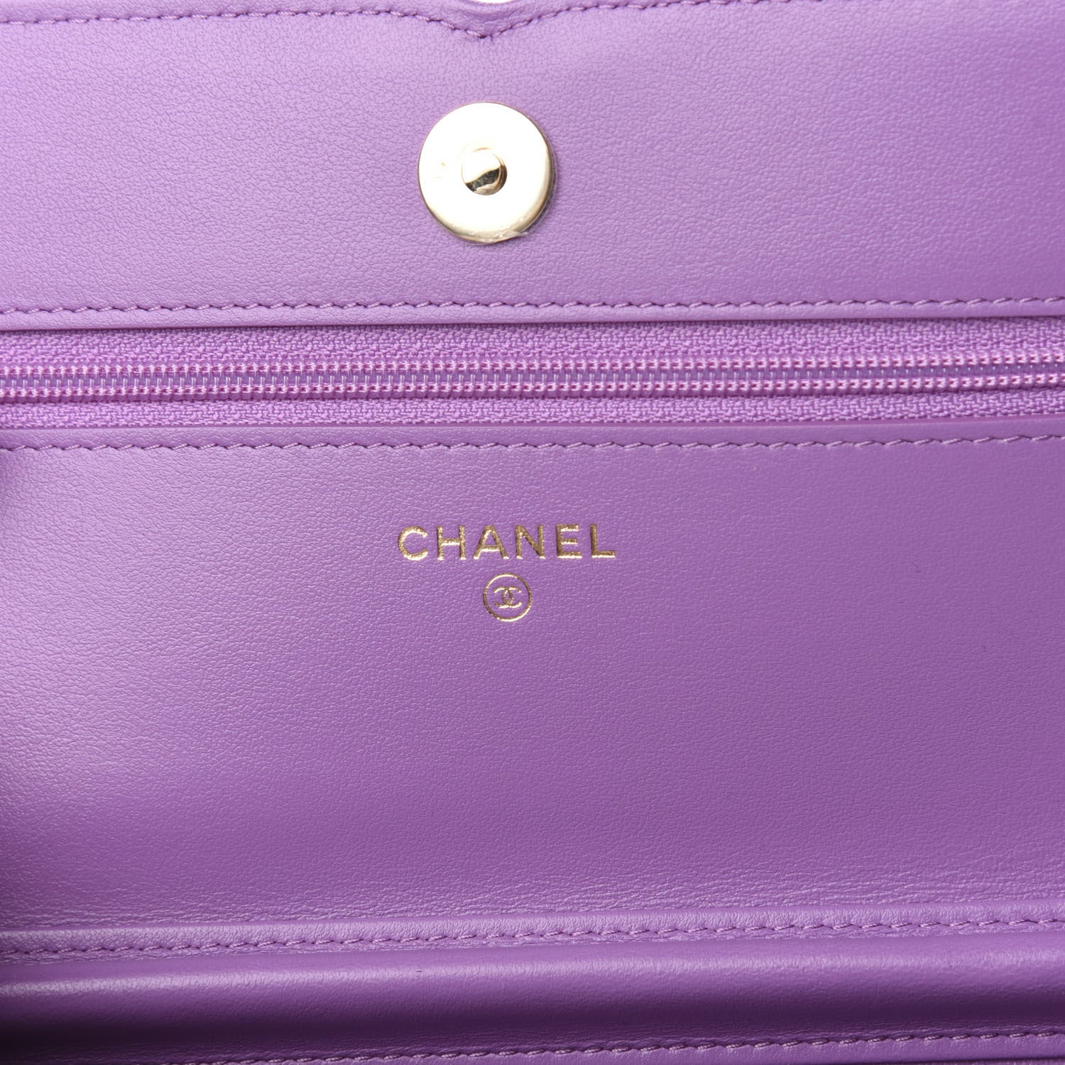 Chanel Caviar Quilted CC Filigree Wallet On Chain WOC Purple 8 of 11