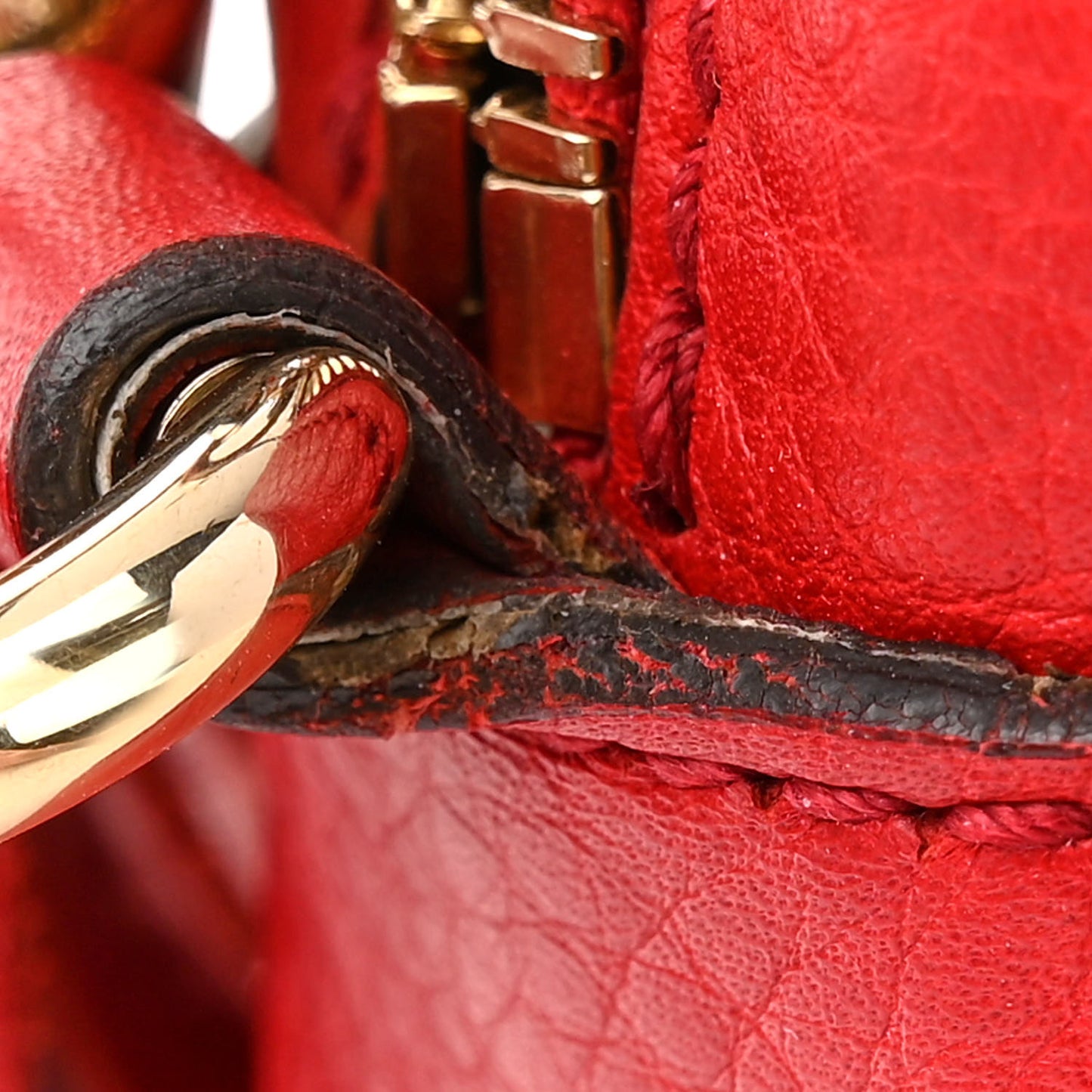 Pebbled Calfskin Small Soho Disco Bag Tabasco Red