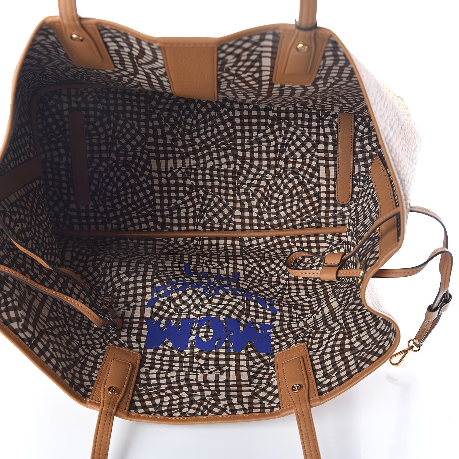 MCM Visetos Large Liz Reversible Shopper Tote Cognac 14 of 14