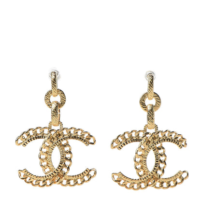 Chanel Metal CC Chain Drop Earrings Gold 1 of 5