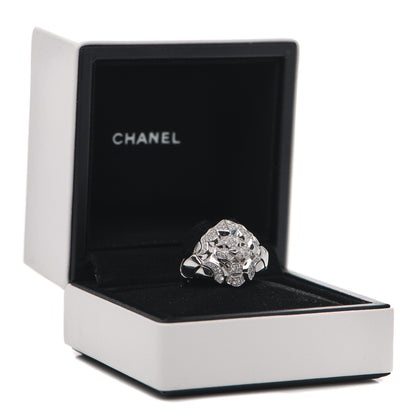 Chanel 18K White Gold Diamond Sous Le Signe Du Lion Ring 54 7 15 of 16