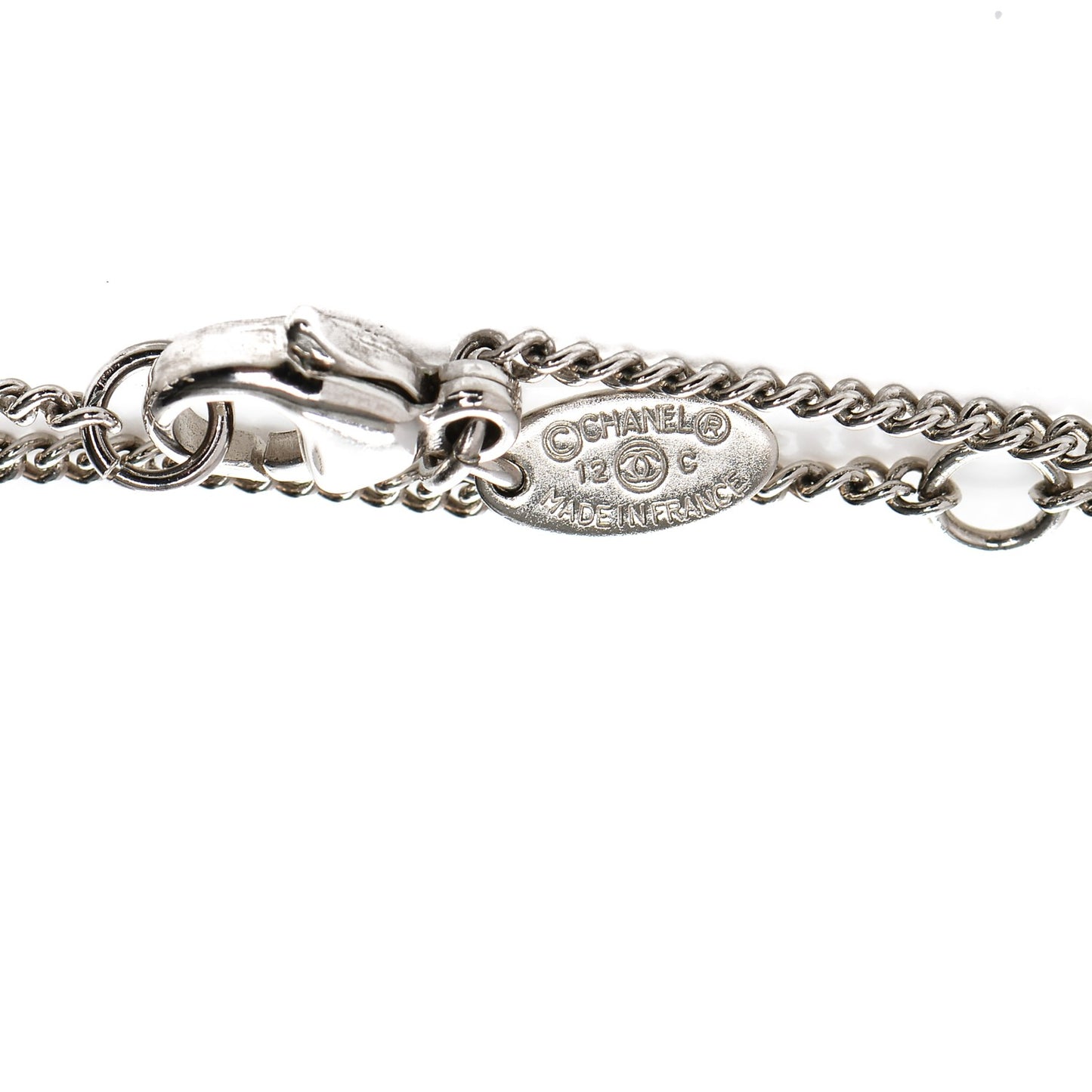 Crystal Large CC Necklace Silver