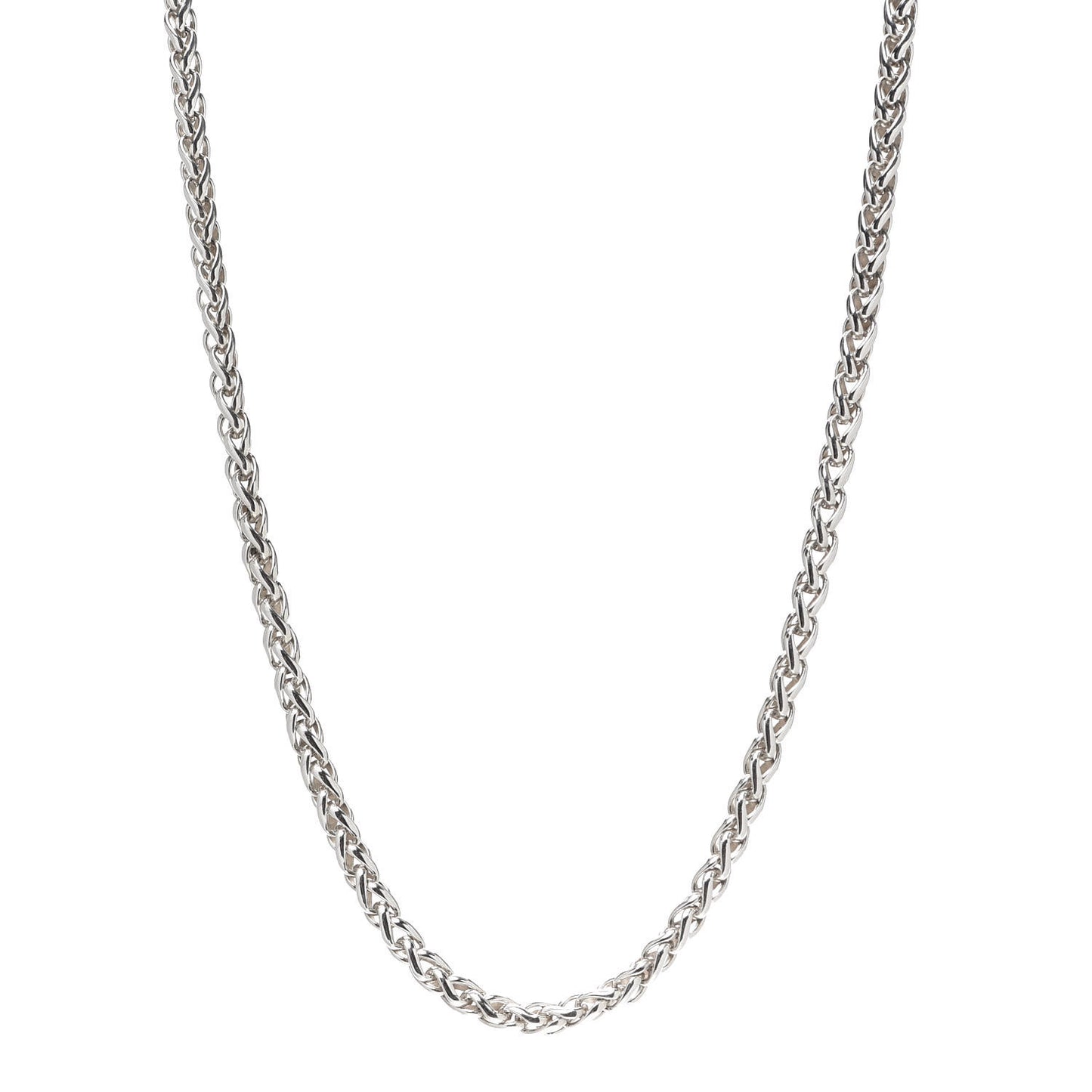 Sterling Silver 4mm Wheat Chain Necklace