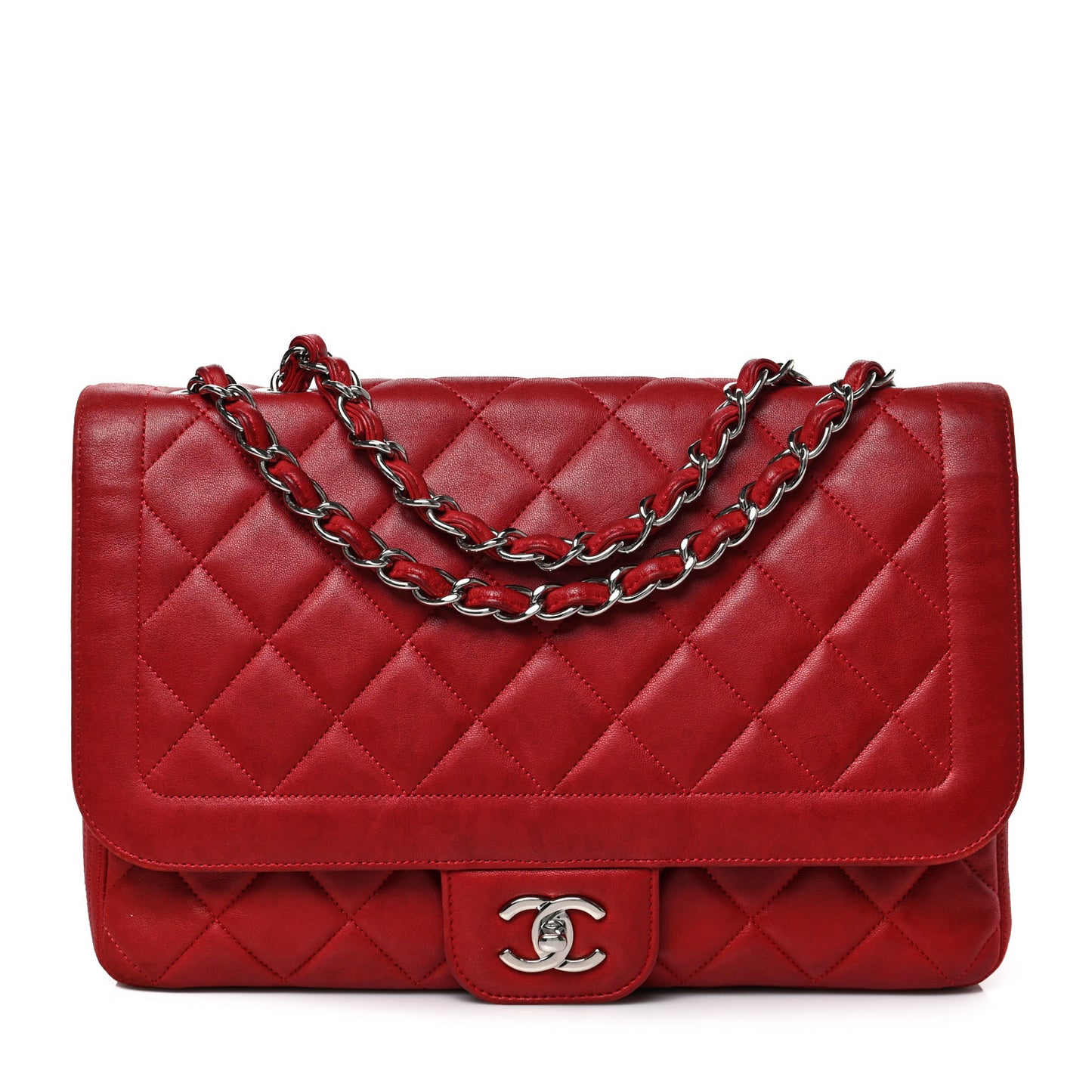 Lambskin Large Coco Rider Flap Red