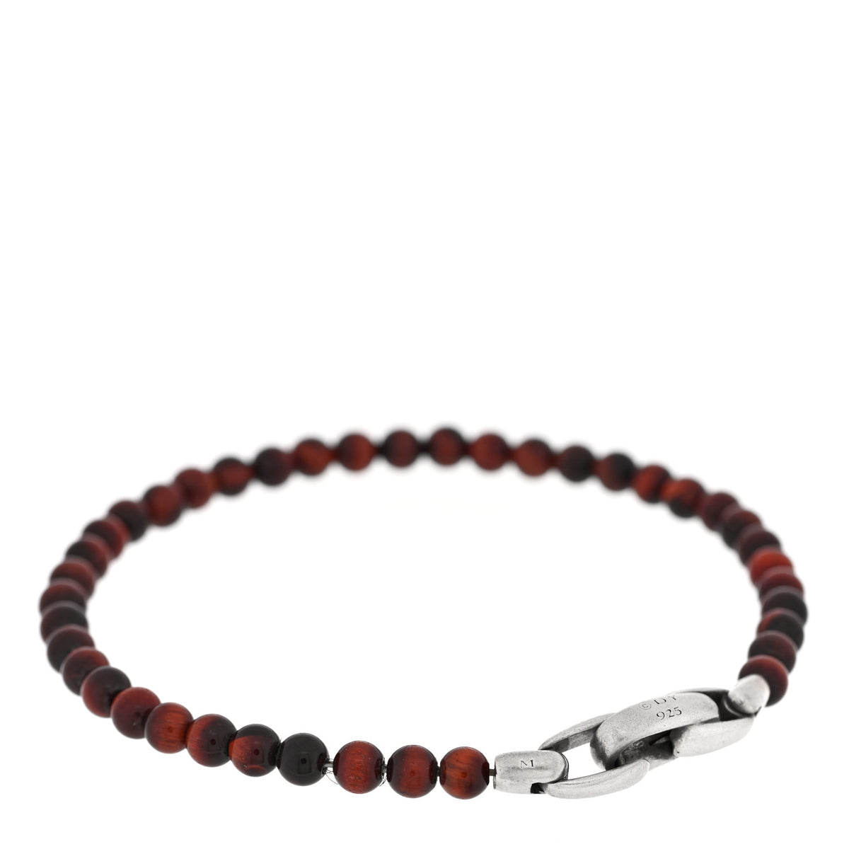 David Yurman Sterling SIlver Tigers Eye 4mm Spiritual Beads Bracelet 2 of 3