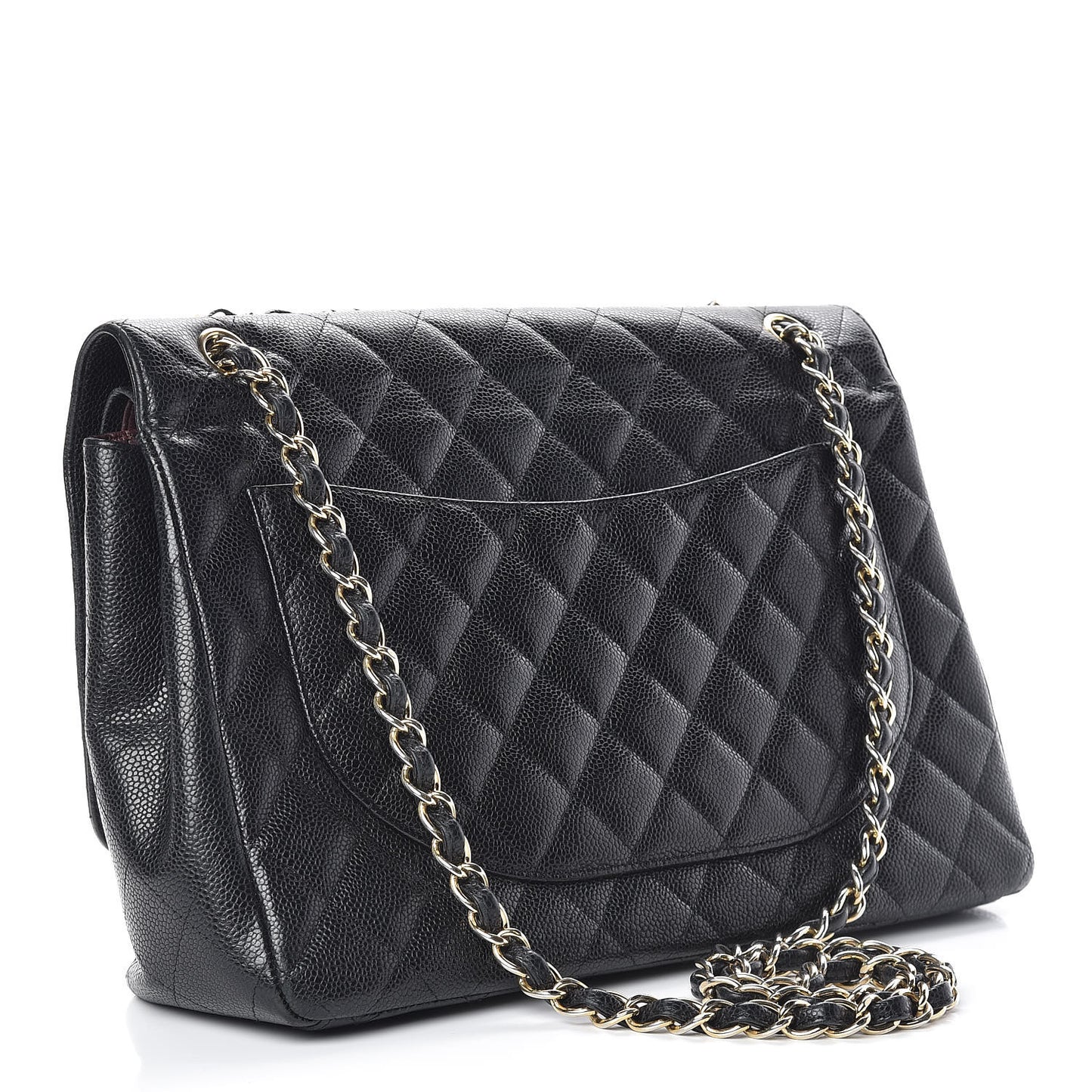 Caviar Quilted Maxi Double Flap Black