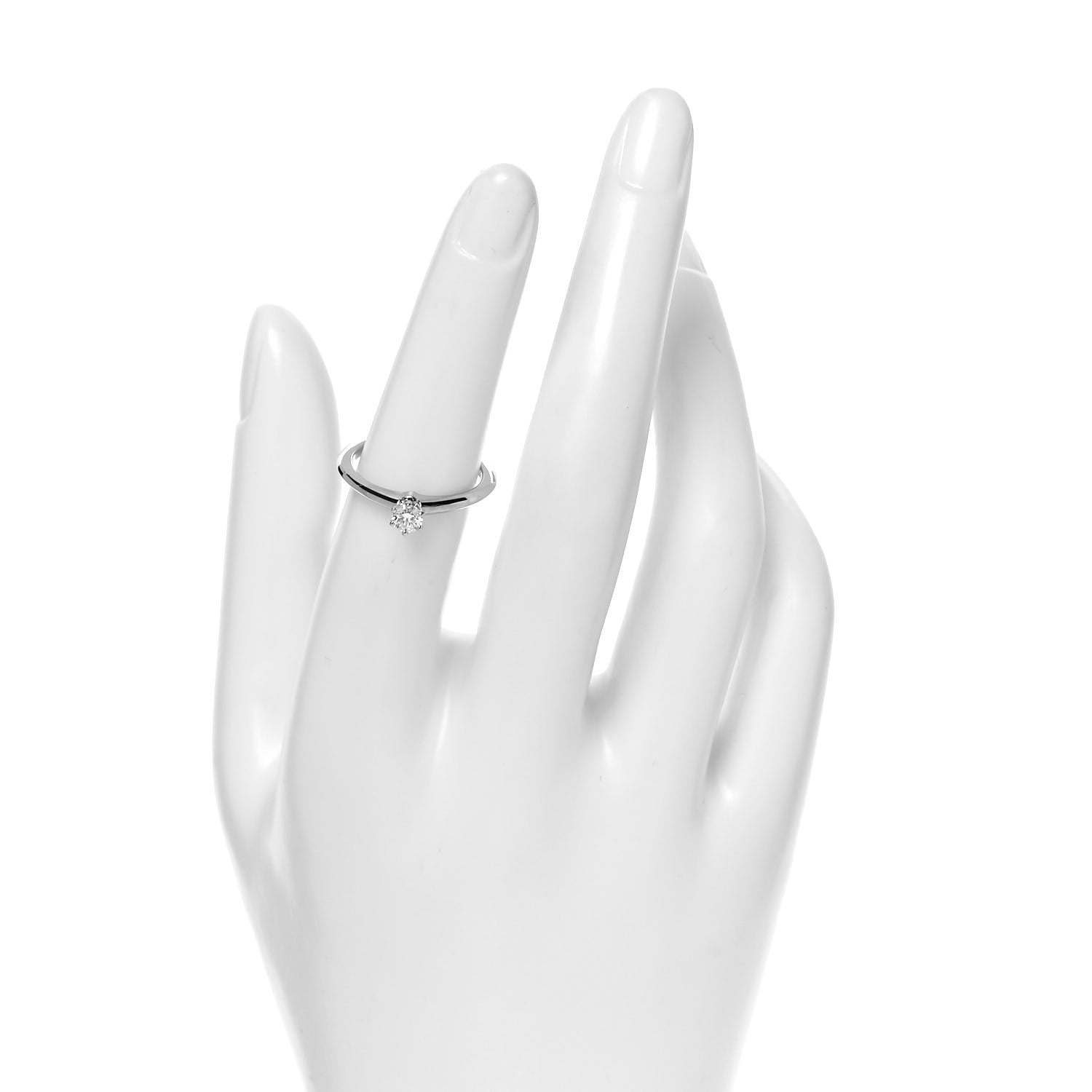 Tiffany Platinum Diamond .23ct Solitaire Engagement Ring 52 6 2 of 5