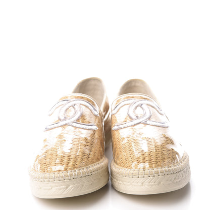 Chanel PVC Raffia CC Espadrilles 41 Beige 3 of 11