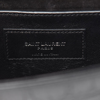 Saint Laurent Calfskin Crocodile Embossed Monogram Small Kate Tassel Satchel Black 6 of 12
