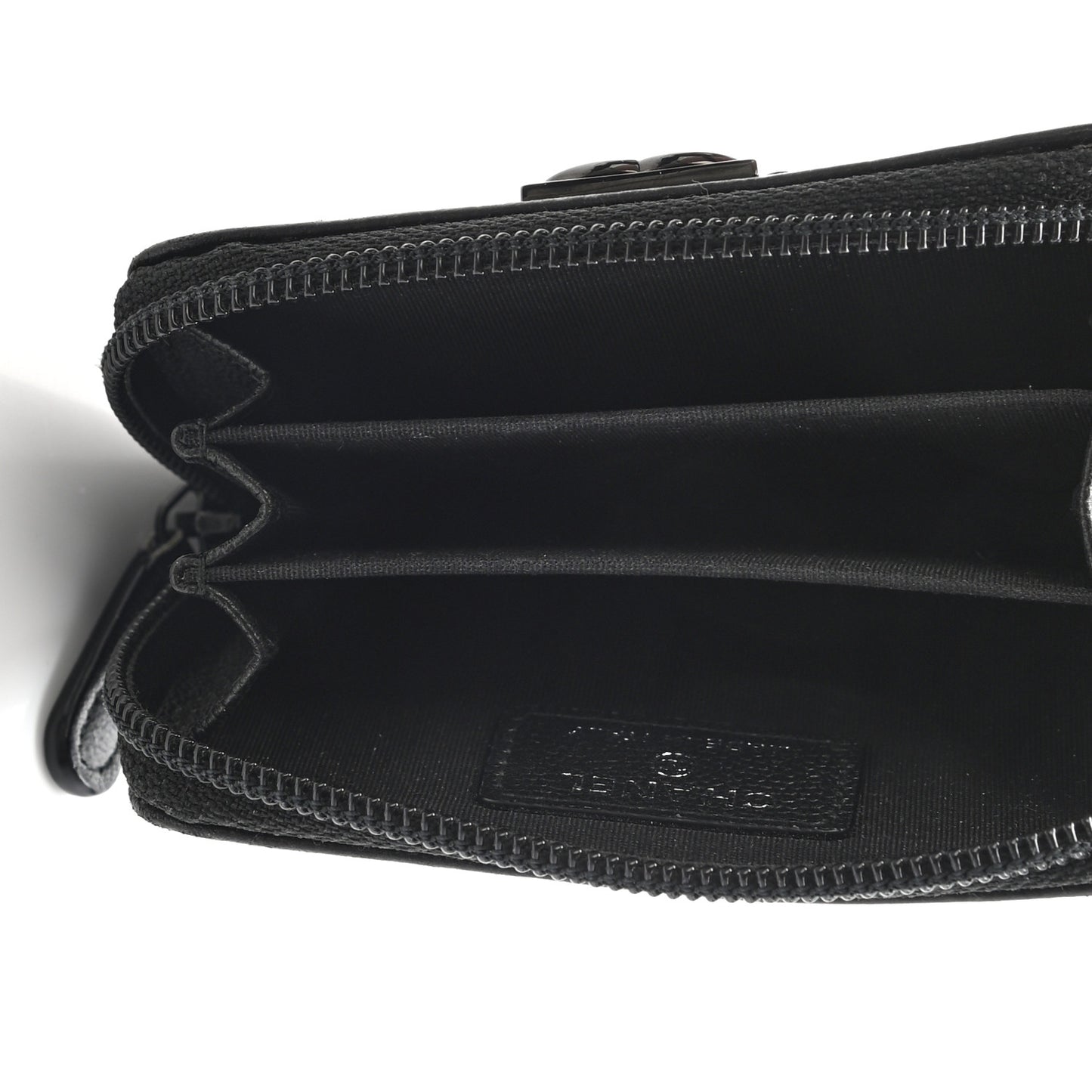 Caviar Quilted Boy Zip Around Coin Purse Wallet So Black