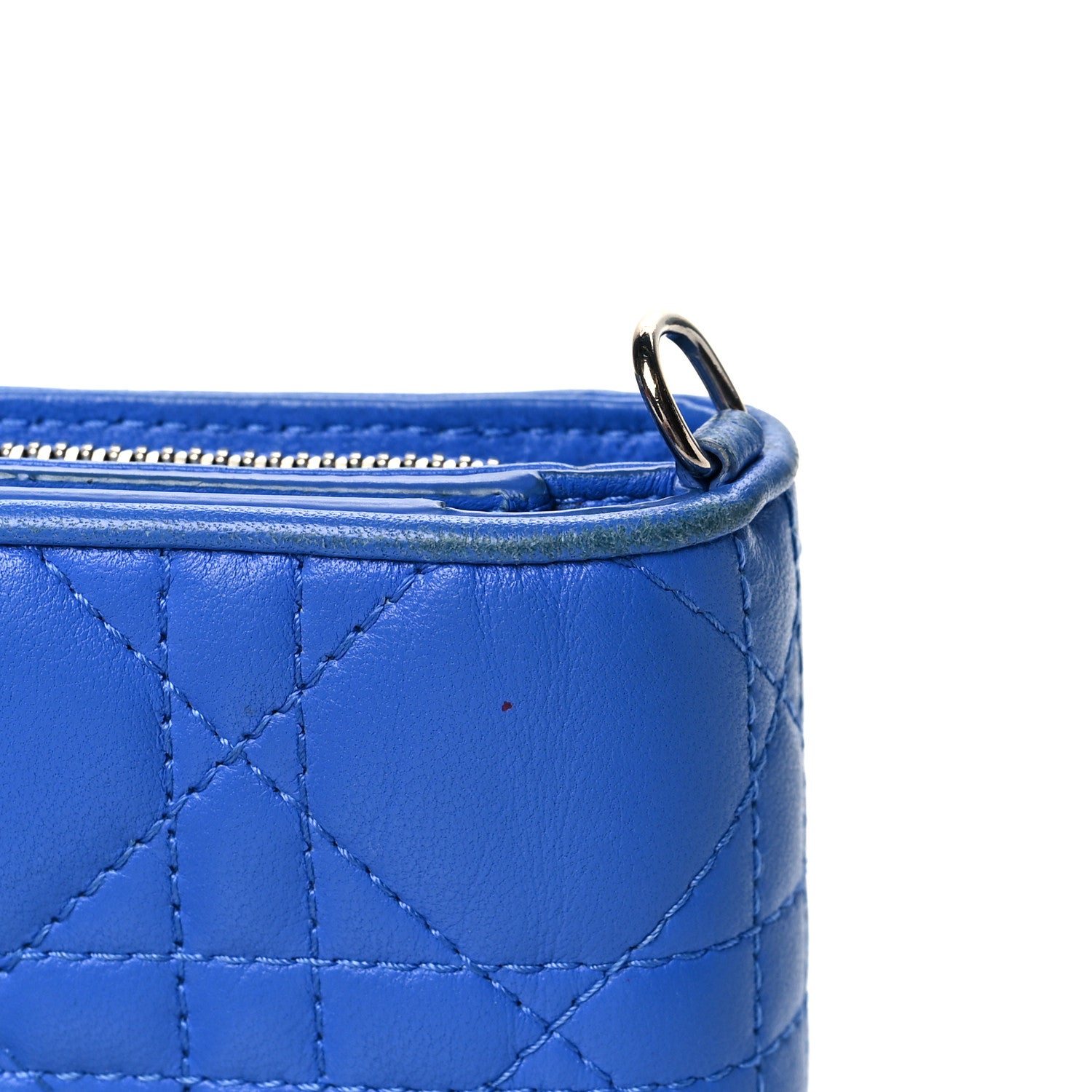 Christian Dior Lambskin Cannage Lady Dior Eden Wallet Blue 9 of 14
