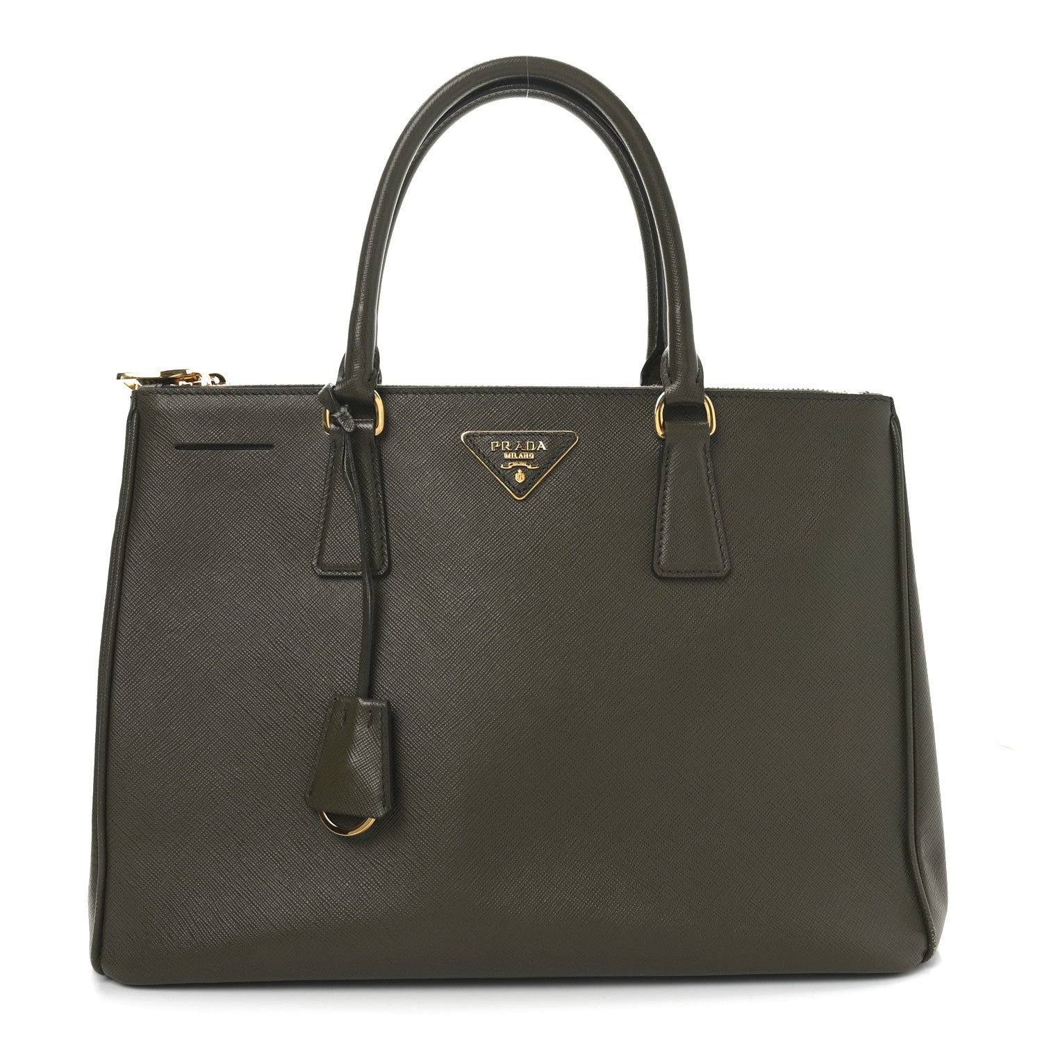 Prada Saffiano Medium Galleria Double Zip Tote Militare 1 of 9