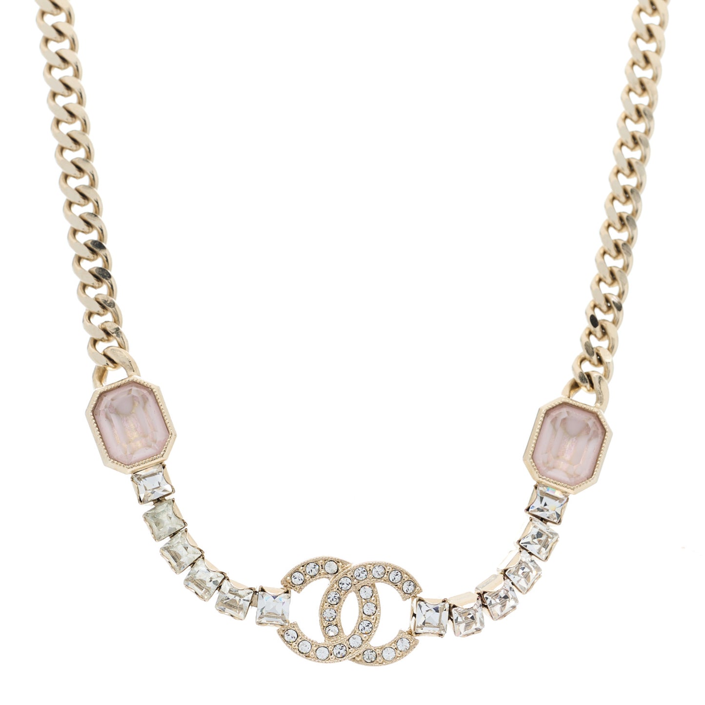 Crystal CC Choker Gold Pink