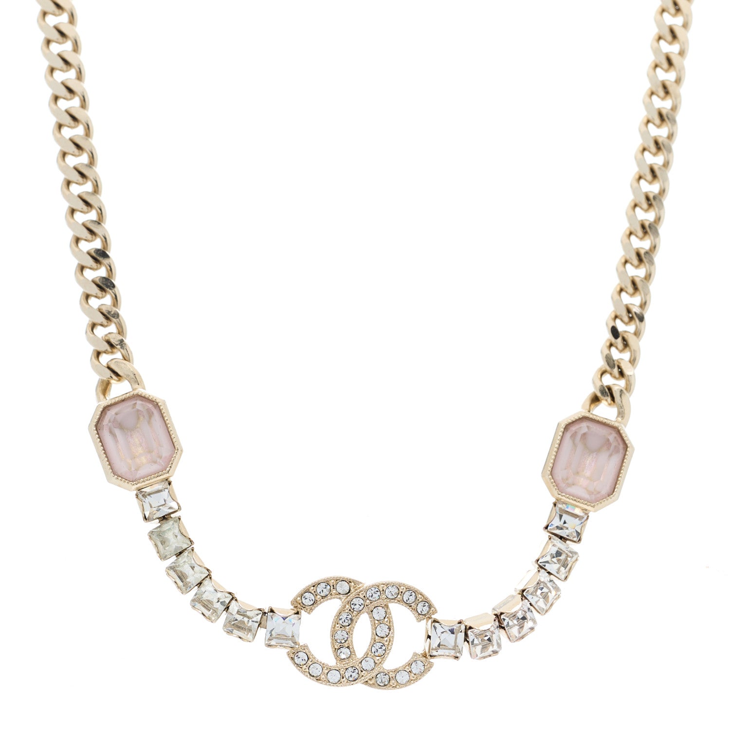 Chanel Crystal CC Choker Gold Pink 1 of 3