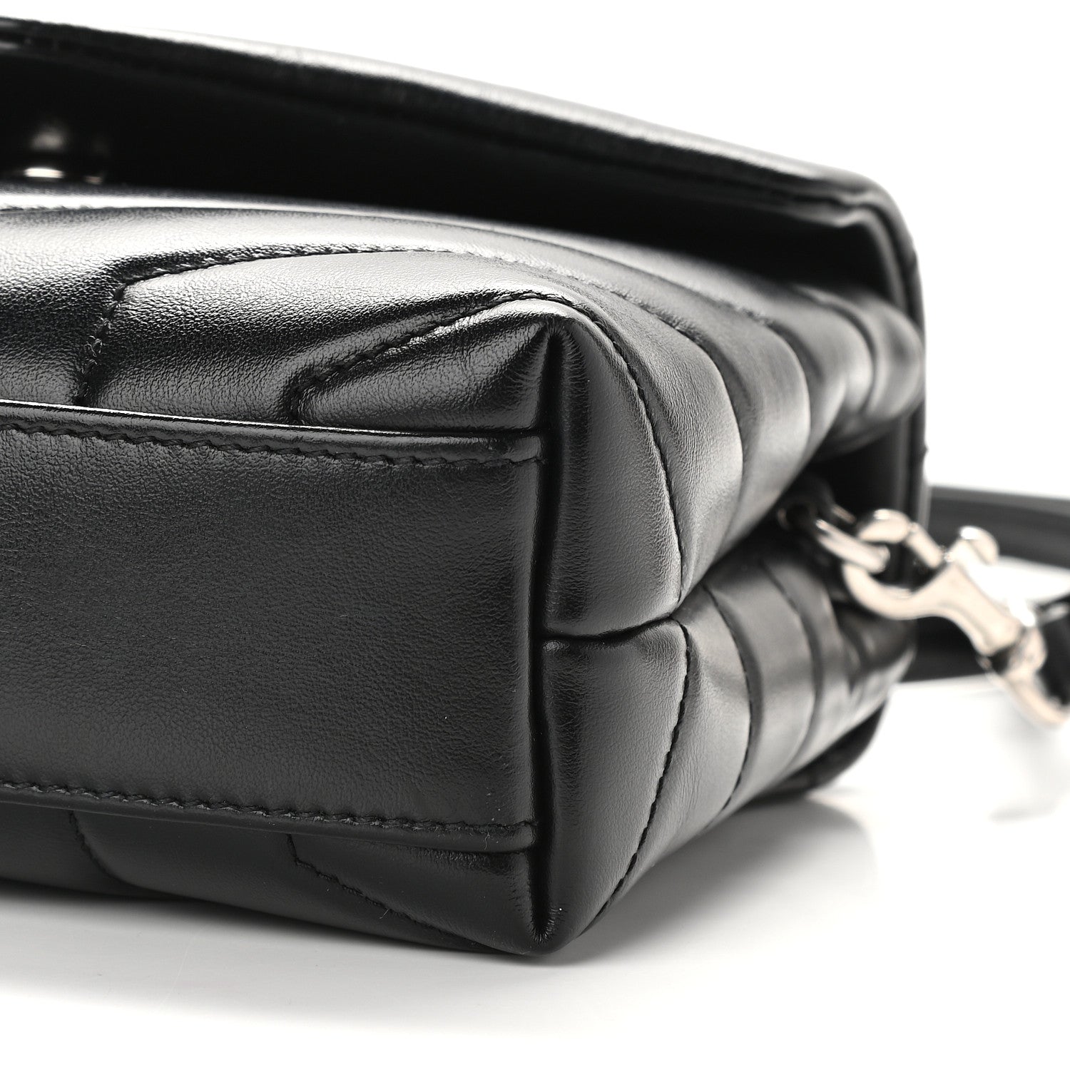 Saint Laurent Calfskin Y Quilted Monogram Toy Loulou Crossbody Bag Black 8 of 9