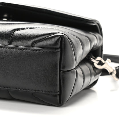 Saint Laurent Calfskin Y Quilted Monogram Toy Loulou Crossbody Bag Black 8 of 9