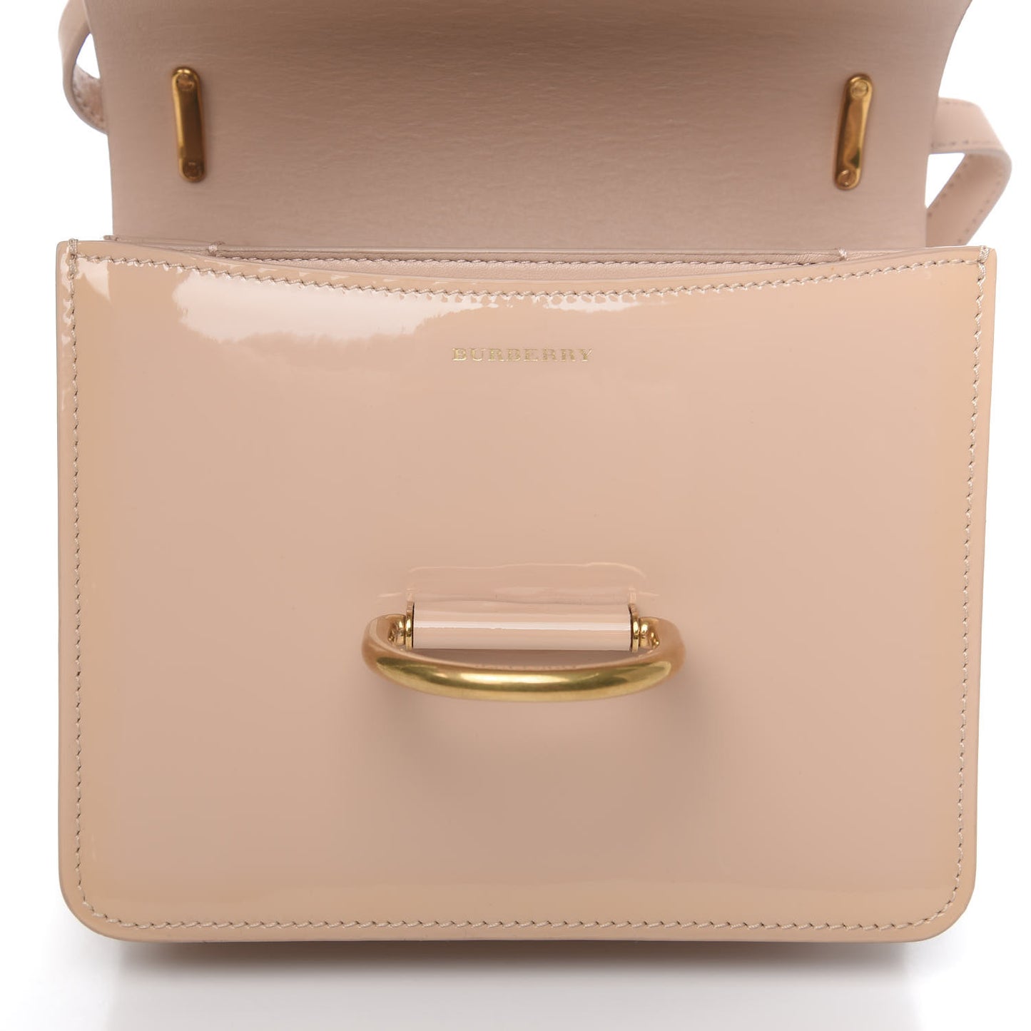 Patent Small D-Ring Bag Pale Fawn Pink
