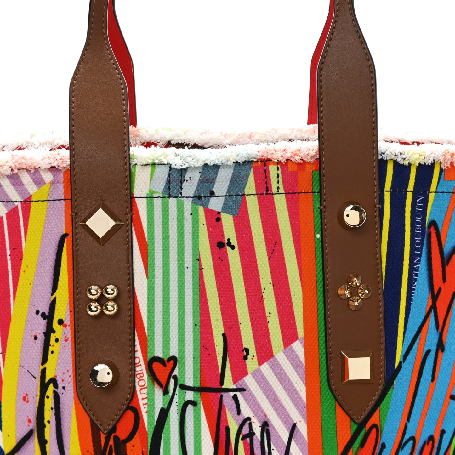 Canvas Printed Medium Frangibus Tote Multicolor Coconut