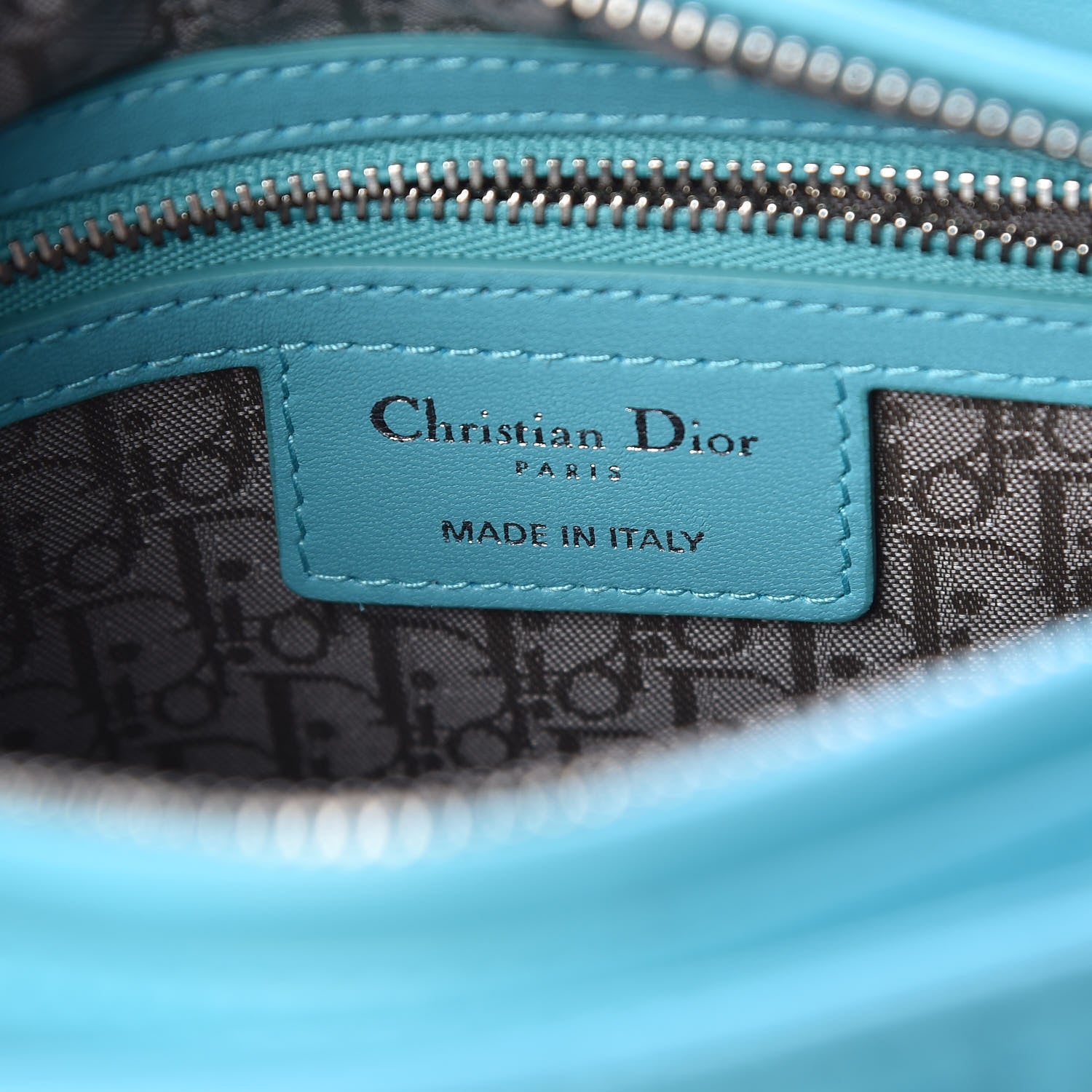Christian Dior Lambskin Cannage Medium Lady Dior Turquoise 6 of 9