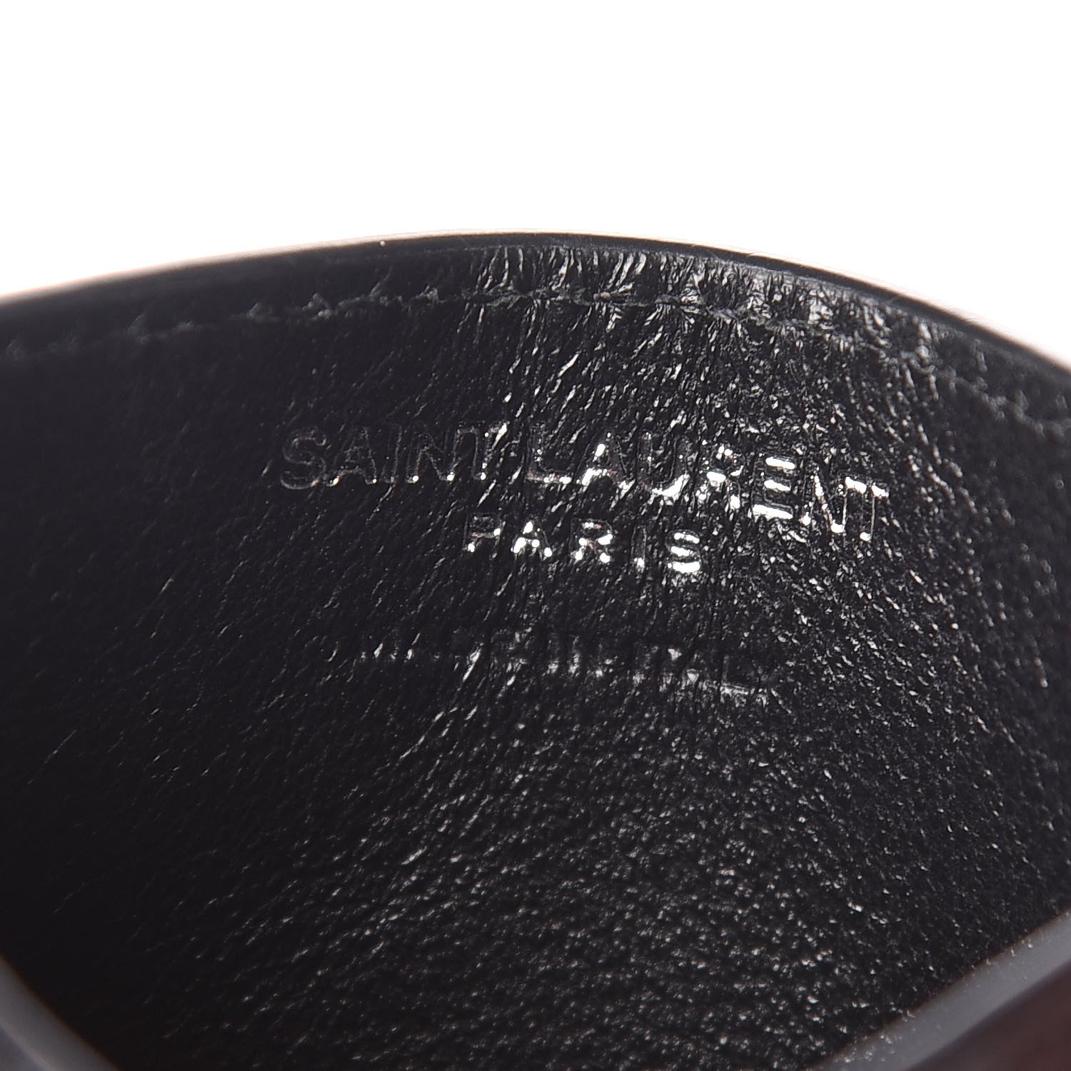 Saint Laurent Calfskin Crocodile Embossed Monogram Credit Card Case Black 6 of 8