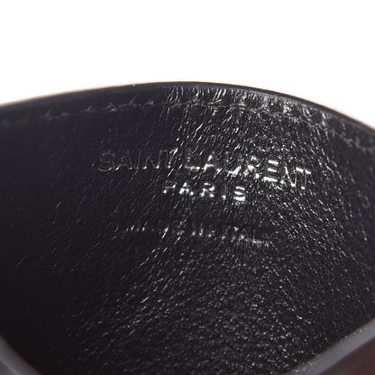 Saint Laurent Calfskin Crocodile Embossed Monogram Credit Card Case Black 6 of 8