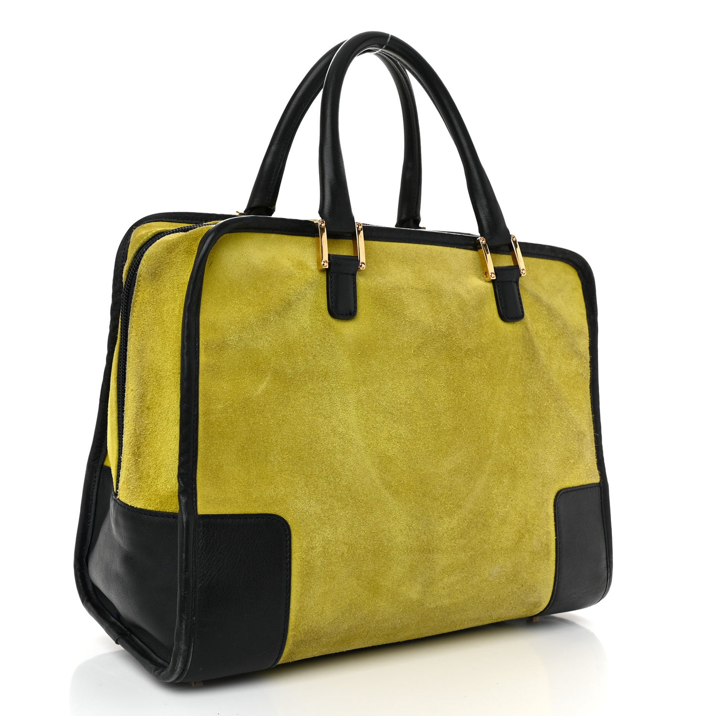 Suede Calfskin Amazona Yellow Black