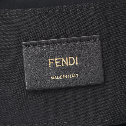 Fendi Glazed Fabric Vitello Century F is Fendi FF 1974 Stamp Patch Camera Case Mogano Panna Black 6 of 13
