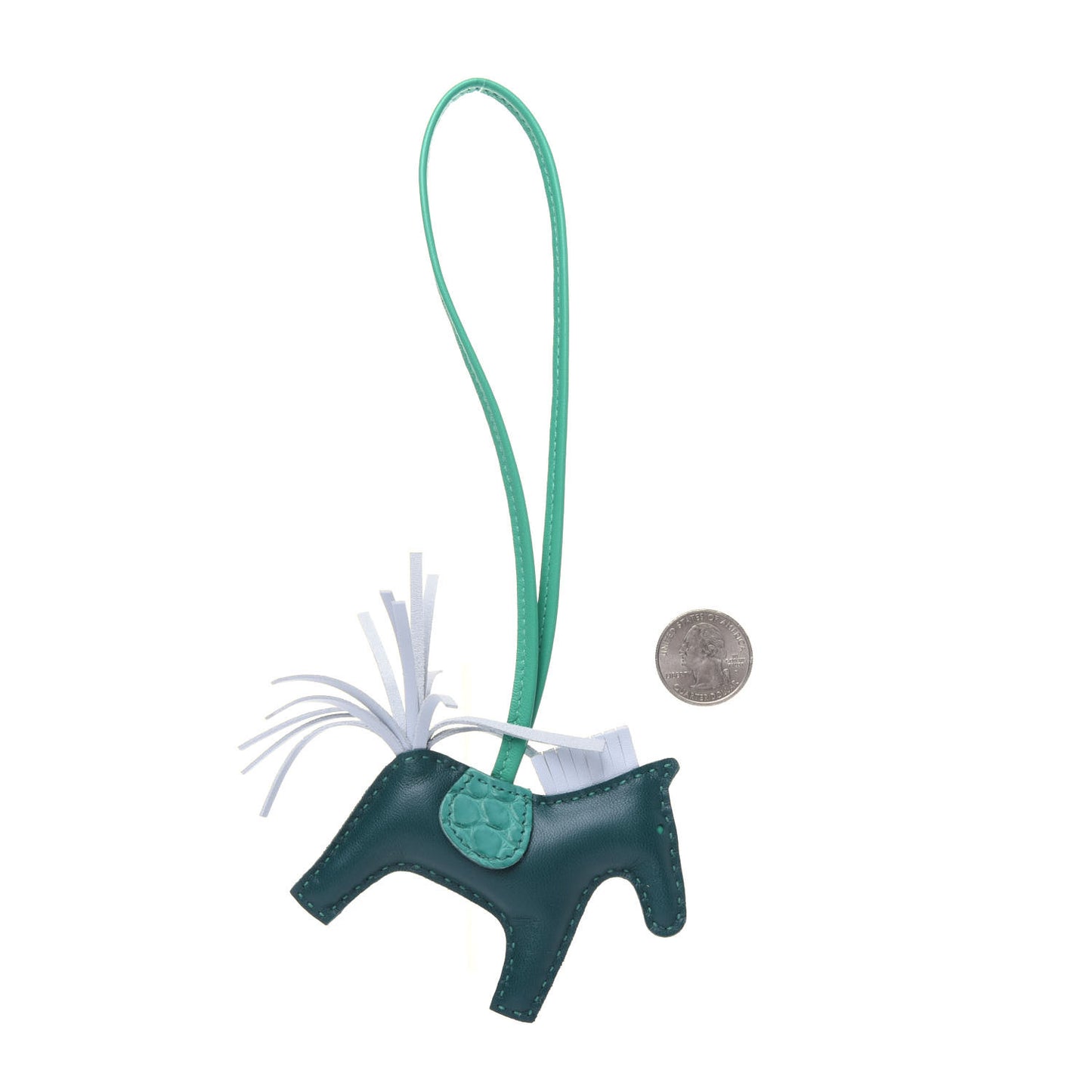 Milo Lambskin Matte Alligator Touch Grigri Rodeo Horse Bag Charm PM Malachite Menthe Bleu Brume Very Jade