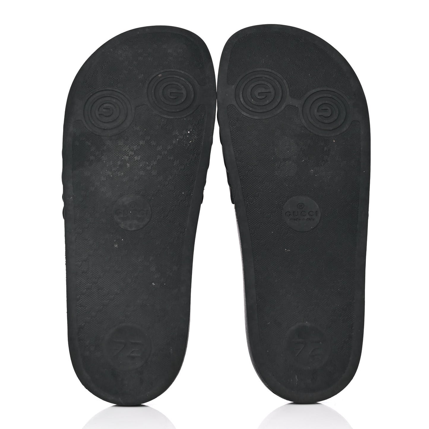 Rubber Matelasse Womens Slide Sandals 41 Black