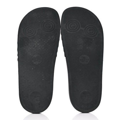 Gucci Rubber Matelasse Womens Slide Sandals 41 Black 5 of 8