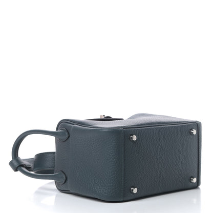 Hermes Taurillon Clemence Mini Lindy 20 Vert Cypress 4 of 10
