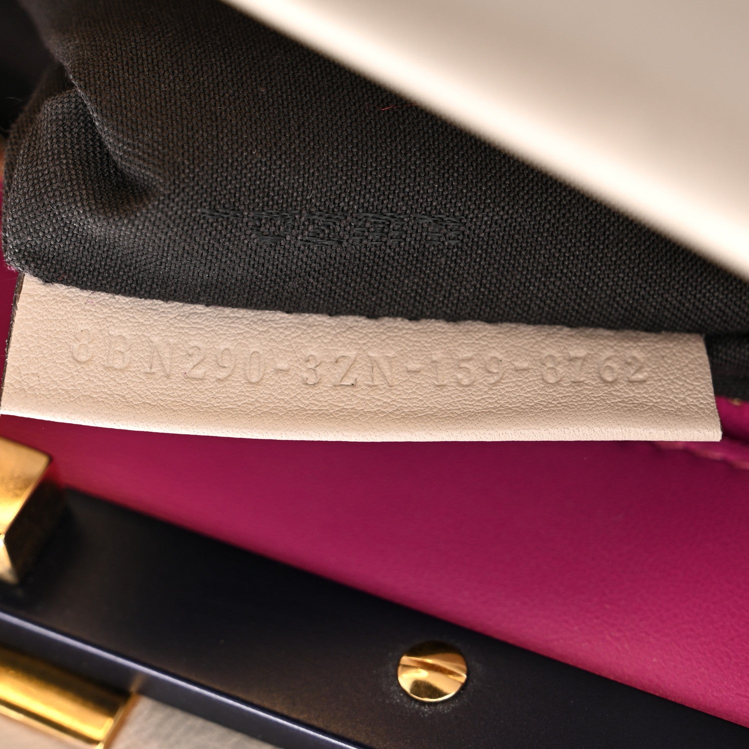 Fendi Vitello Seta Shiny Nappa Medium Peekaboo Iconic Satchel Grigio Polvere Magenta 8 of 12