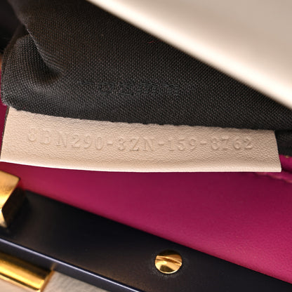 Fendi Vitello Seta Shiny Nappa Medium Peekaboo Iconic Satchel Grigio Polvere Magenta 8 of 12