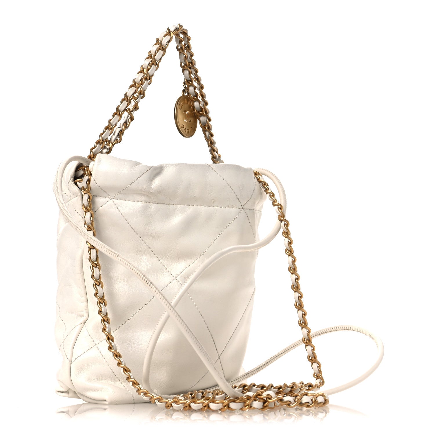 Chanel Shiny Calfskin Quilted Mini Chanel 22 White 4 of 19