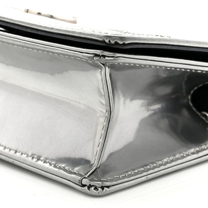 Christian Dior Metallic Patent Micro-Cannage Baby Diorama Flap Bag Silver 10 of 10