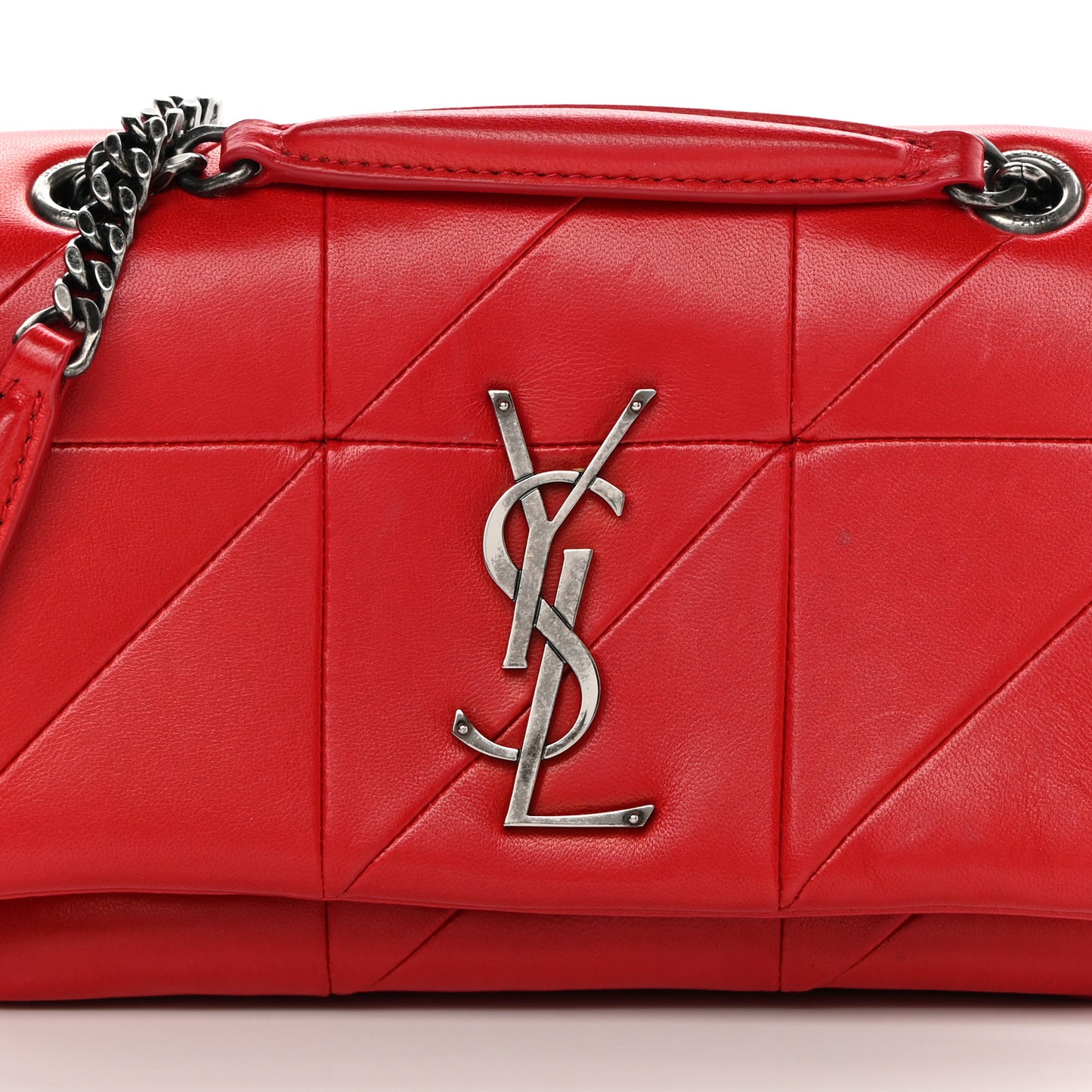 Lambskin Patchwork Monogram Small Jamie Red