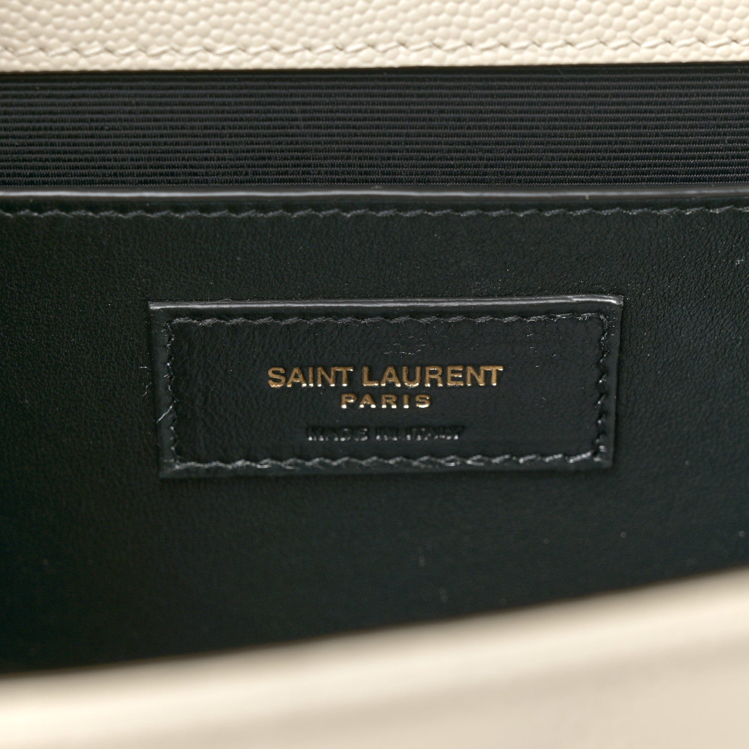 Saint Laurent Grain De Poudre Textured Mixed Matelasse Medium Triquilt Monogram Satchel Blanc Vintage 7 of 11