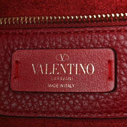 Valentino Garavani Alce Printed Calfskin Flower Embroidered Demilune Double Handle Satchel 6 of 12