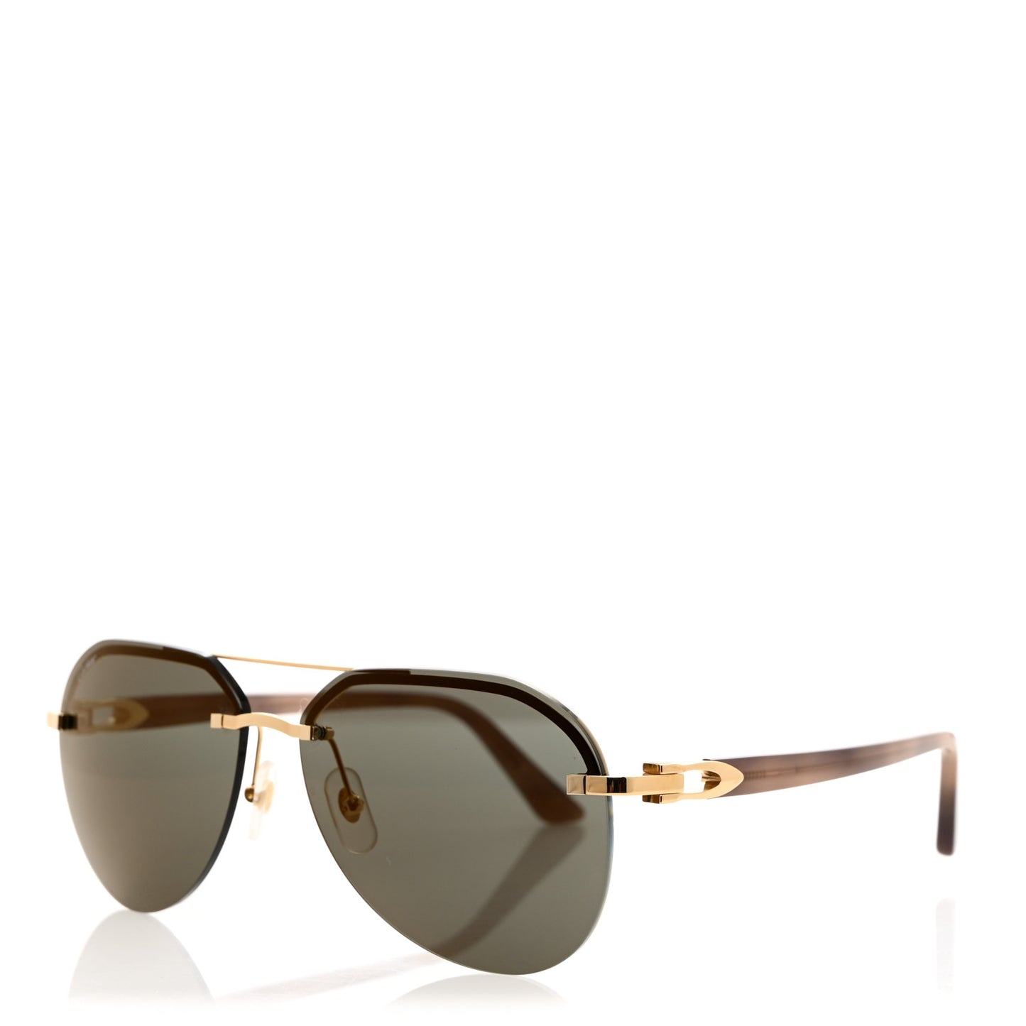 Mens Double Bridge Aviator Sunglasses Gold
