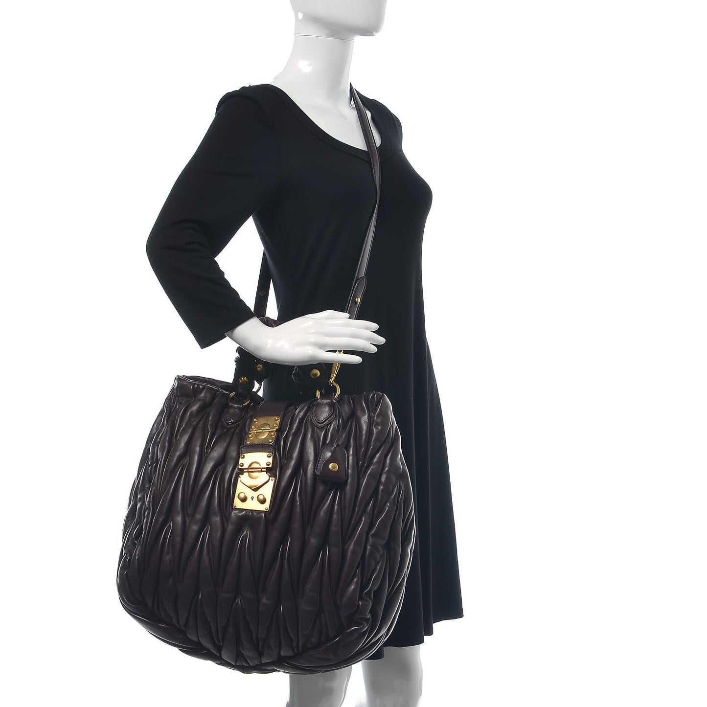 Nappa Matelasse Shopping Tote Prugna