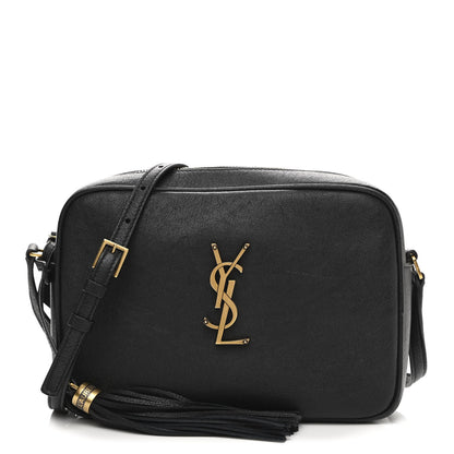 Saint Laurent Lambskin Monogram Small Lou Camera Bag Black 1 of 10