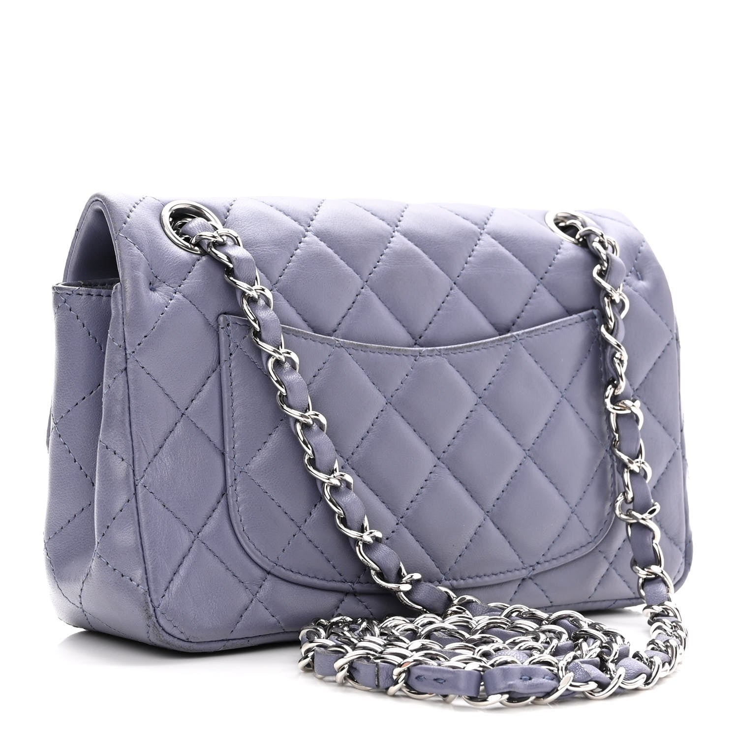 Chanel Lambskin Quilted Mini Rectangular Flap Light Purple 3 of 12