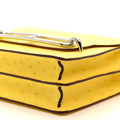 Hermes Ostrich Mini Sac Roulis Jaune Citron 10 of 14