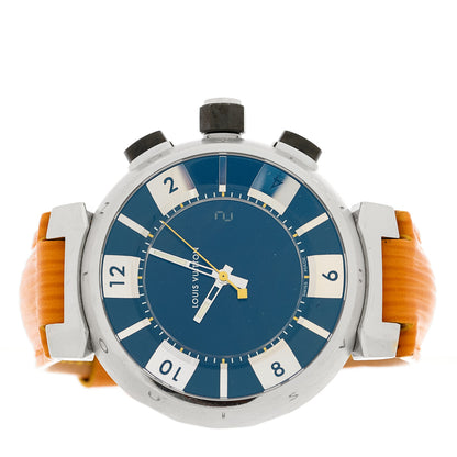 Louis Vuitton Stainless Steel Epi 41mm Tambour GMT Quartz Watch Orange 2 of 4