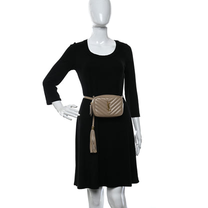 Saint Laurent Calfskin Matelasse Monogram Lou Belt Bag Light Natural 2 of 9